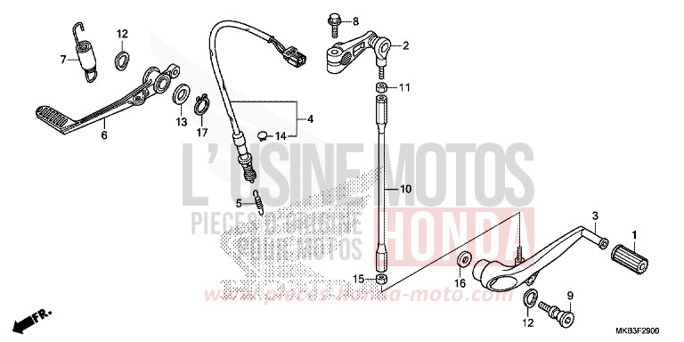 PEDAL von CBR1000RR SP SP1 SP2 VIBRANT ORANGE (YR250X) von 2016